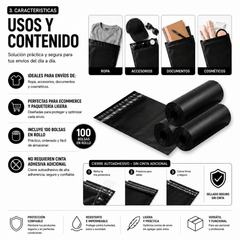 Bolsas Courier Autoadhesivo 60x80cm Pack 100 Negro Plásticas - Lhua Store