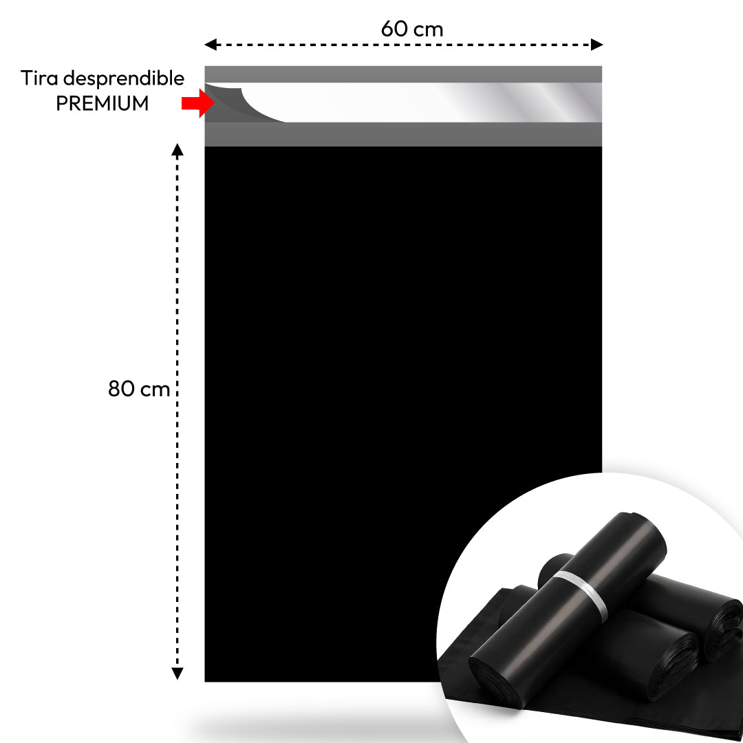 Bolsas Courier Autoadhesivo 60x80cm Pack 100 Negro Plásticas - Lhua Store