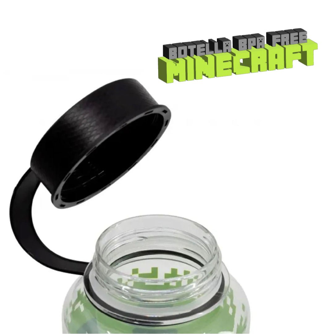 Botella Minecraft 1100ml Creeper BPA Free Plástico Niños - Lhua Store