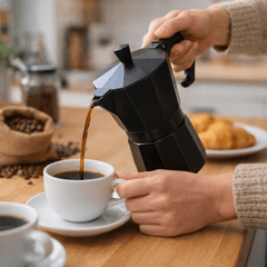 Cafetera Italiana Negra 9 Tazas Espresso Moka Café Clásica - Lhua Store