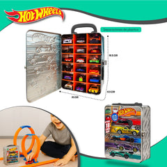 Caja Hot Wheels 18 Autos Estuche Metálico Guarda Juguete - Lhua Store