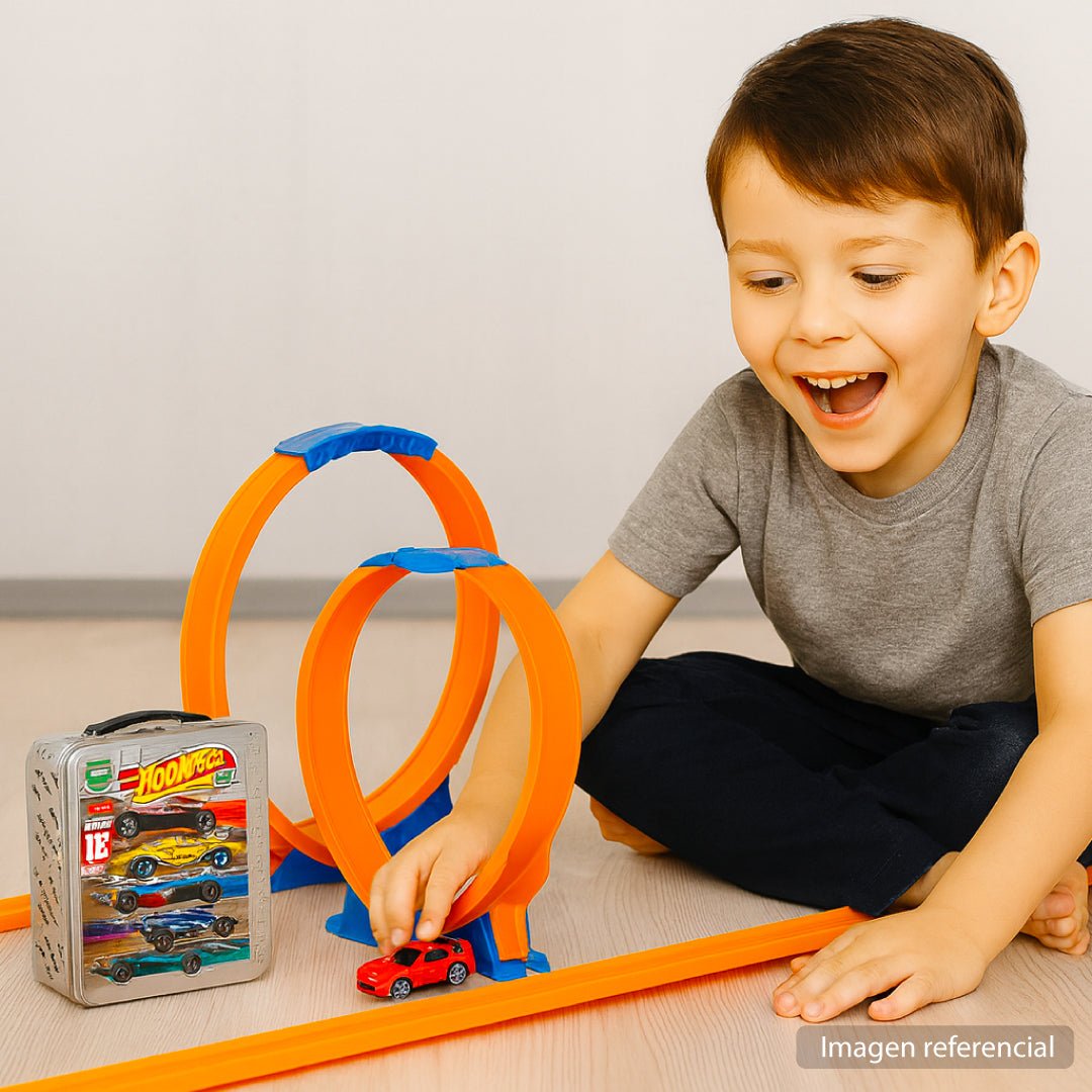 Caja Hot Wheels 18 Autos Estuche Metálico Guarda Juguete - Lhua Store