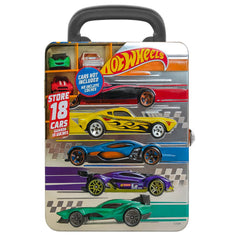 Caja Hot Wheels 18 Autos Estuche Metálico Guarda Juguete - Lhua Store