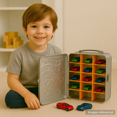 Caja Hot Wheels 18 Autos Estuche Metálico Guarda Juguete - Lhua Store