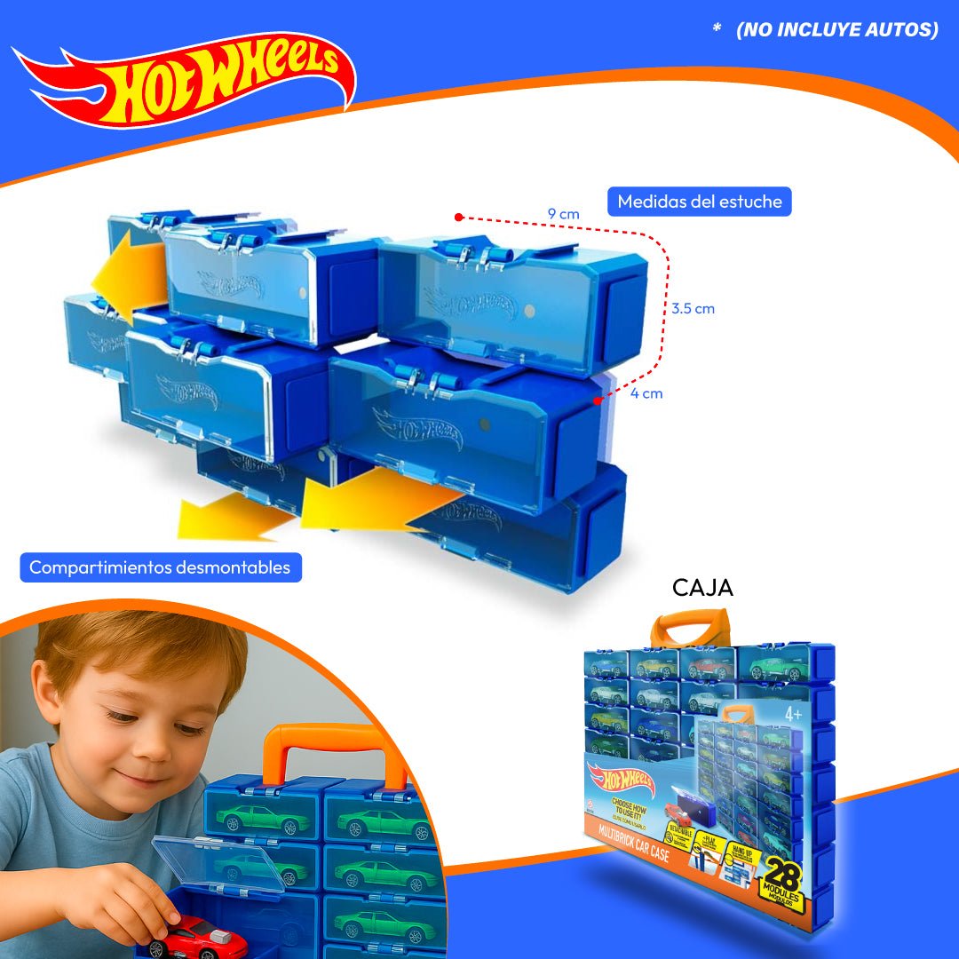 Caja Hot Wheels 28 Compartimentos Estuche Autos Juguete - Lhua Store