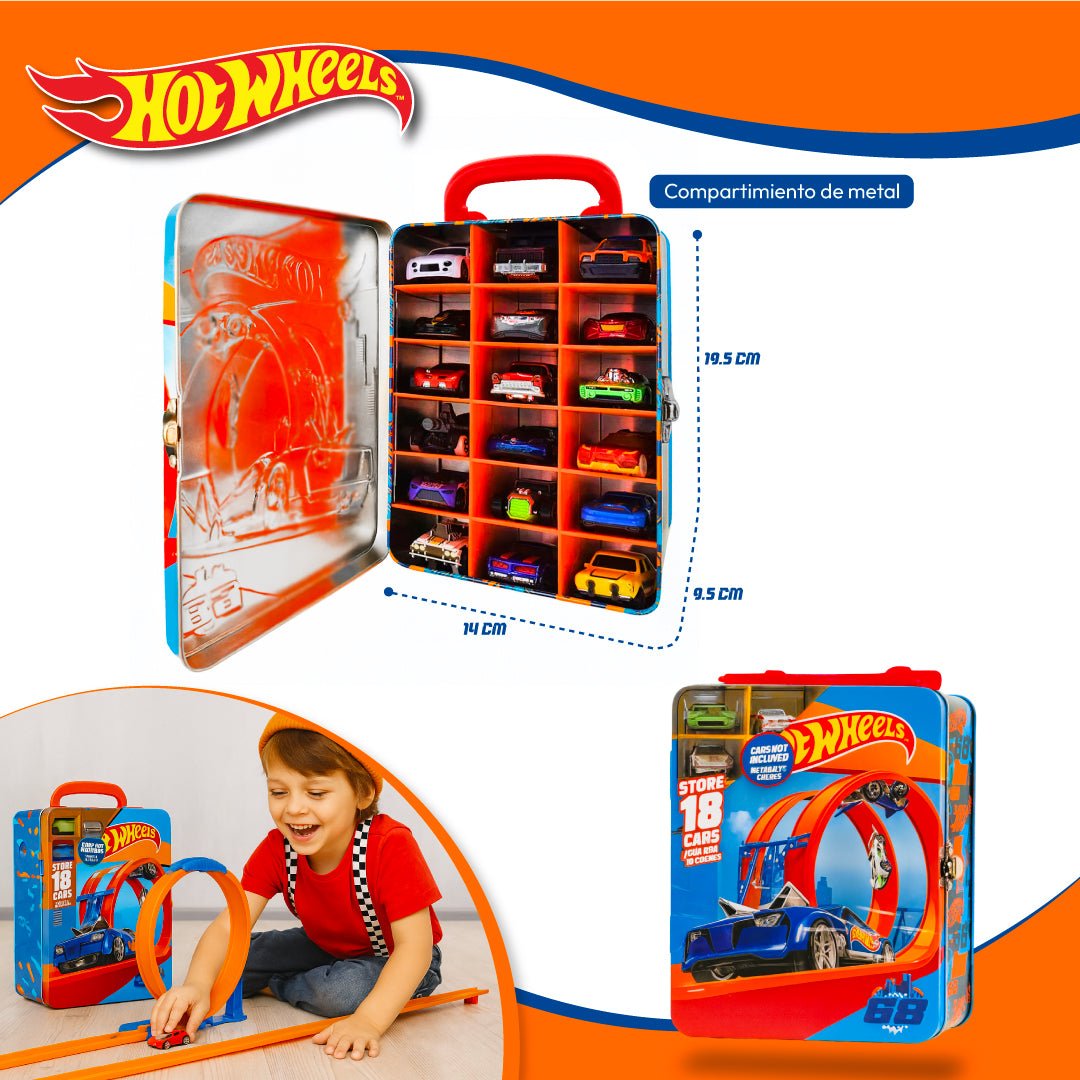 Caja Hot Wheels Guarda 18 Autos Juguete Estuche Metálico - Lhua Store