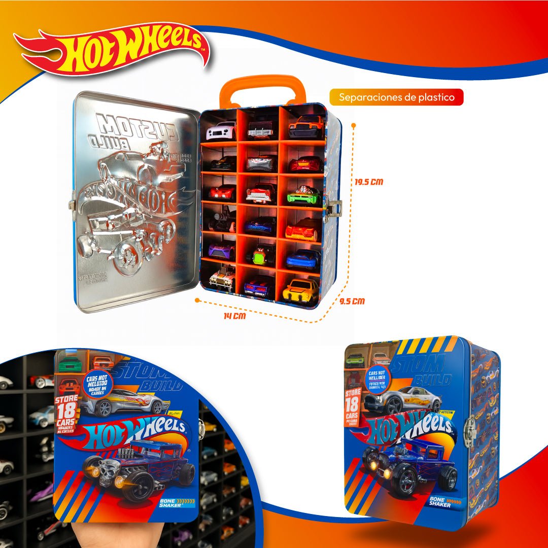 Caja Hot Wheels Guarda 18 Autos Metálica Niños Juguete - Lhua Store