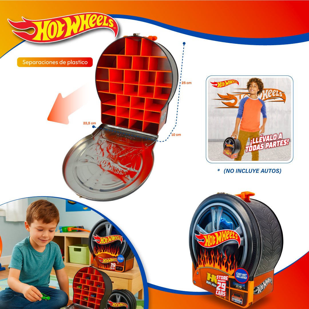 Caja Metálica 29 Autos Hot Wheels Colección Organizador - Lhua Store