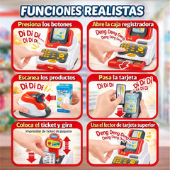 Caja Registradora Juguete Infantil Supermercado 33 Pcs Niños - Lhua Store