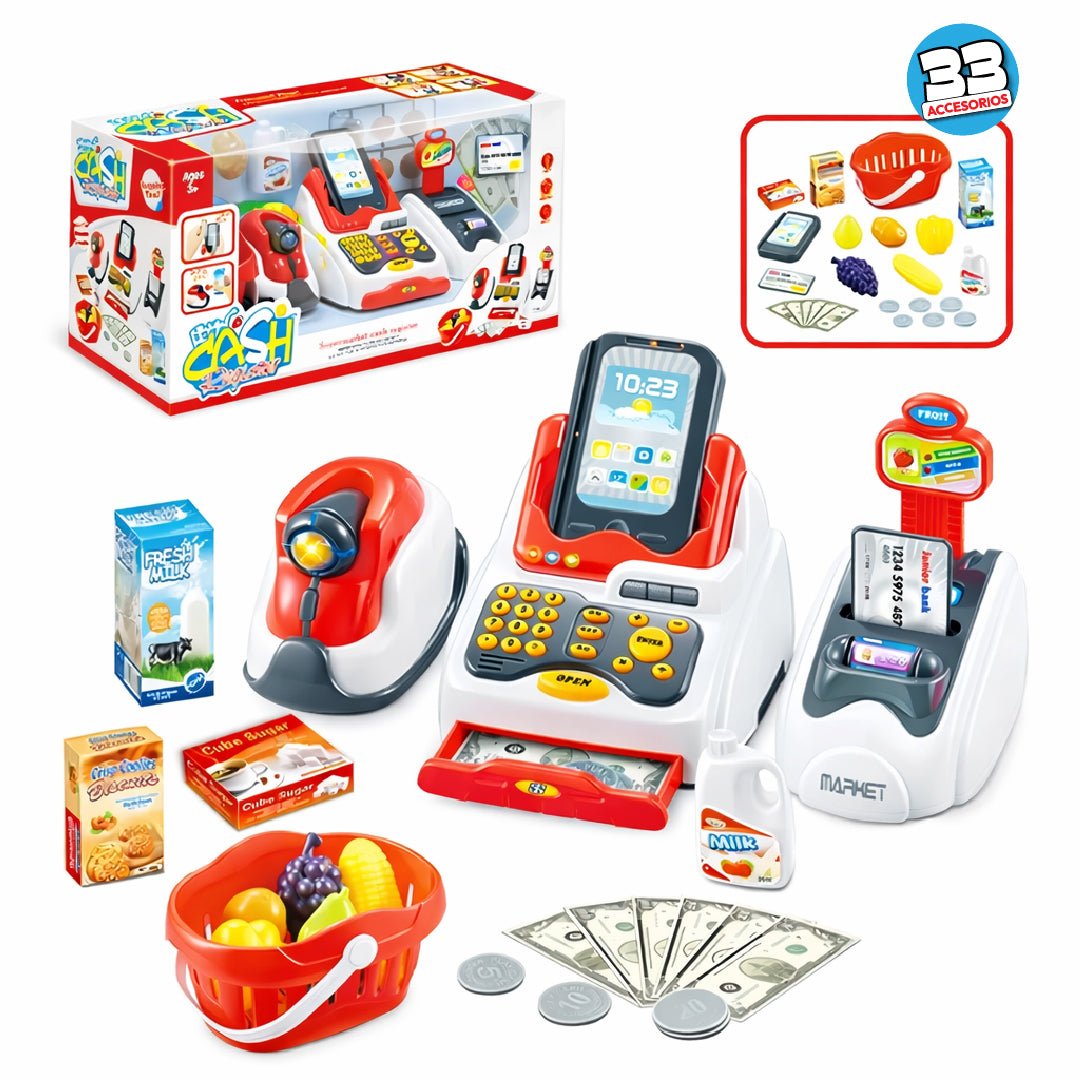 Caja Registradora Juguete Infantil Supermercado 33 Pcs Niños - Lhua Store
