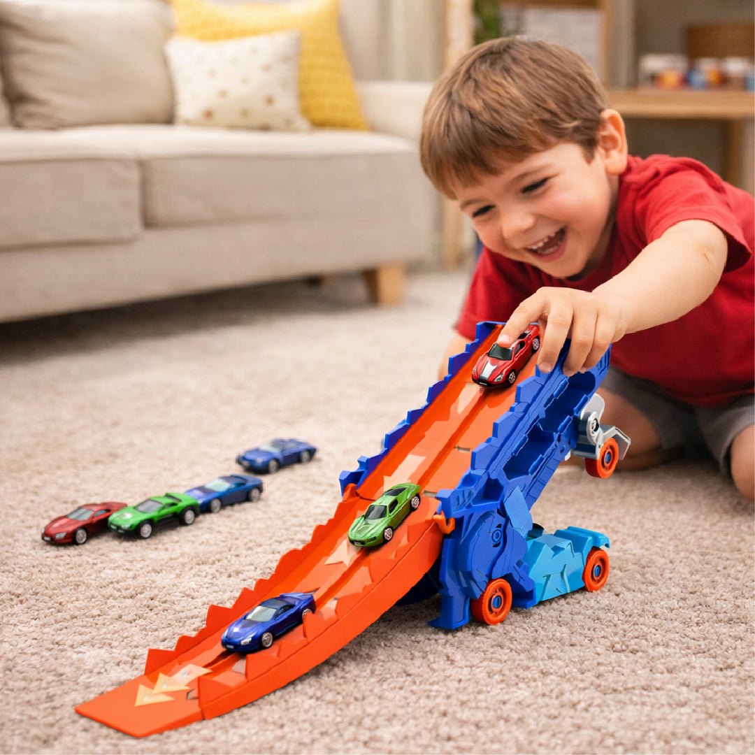 Camión Dinosaurio Juguete Transportador Pista Autos Niños - Lhua Store