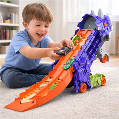 Camión Dinosaurio Transportador Lanzador Autos Juguete Niños Azul - Lhua Store