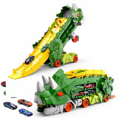 Camión Dinosaurio Transportador Lanzador Autos Juguete Niños Verde - Lhua Store