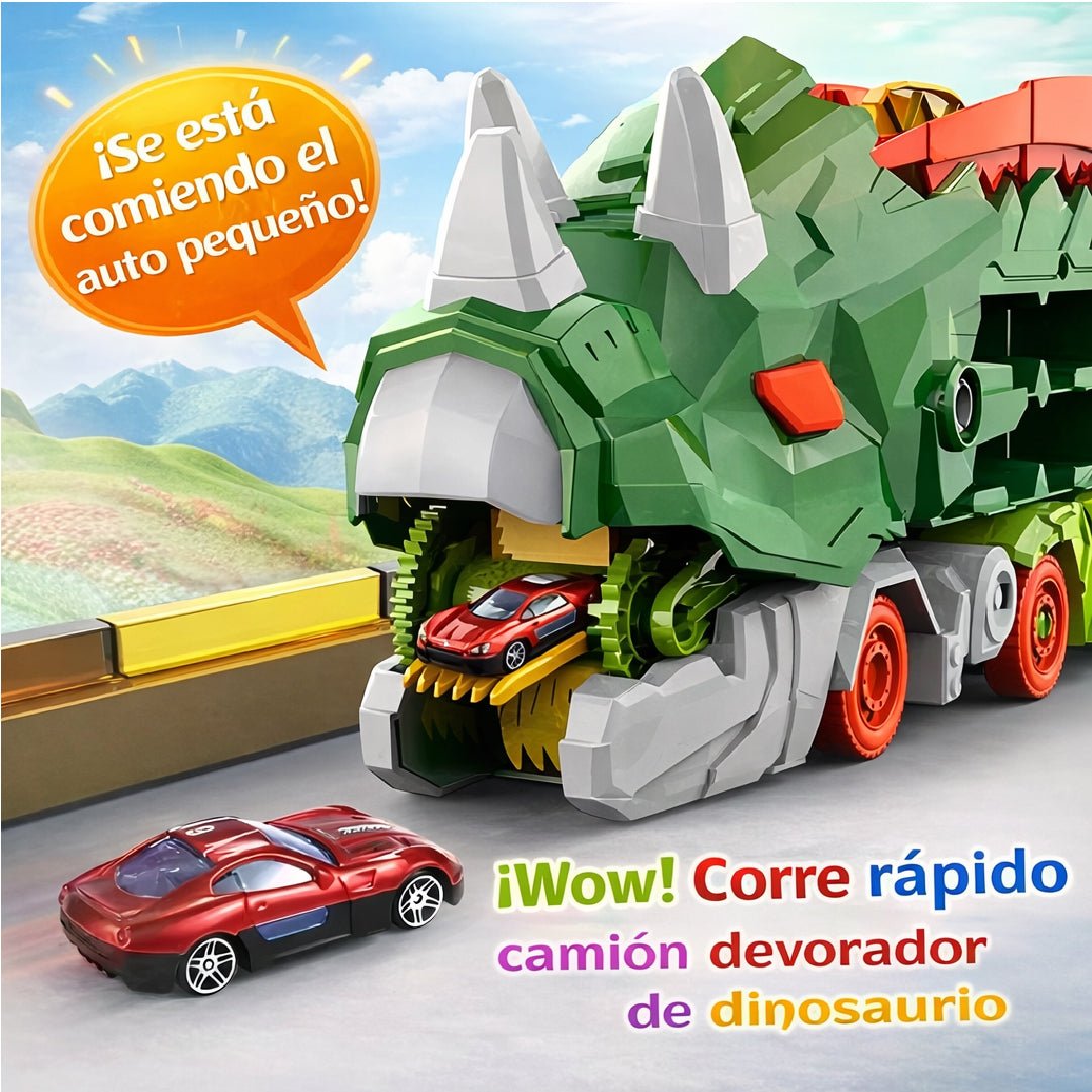 Camión Dinosaurio Transportador Lanzador Autos Juguete Niños Verde - Lhua Store