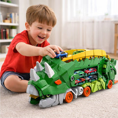Camión Dinosaurio Transportador Lanzador Autos Juguete Niños Verde - Lhua Store