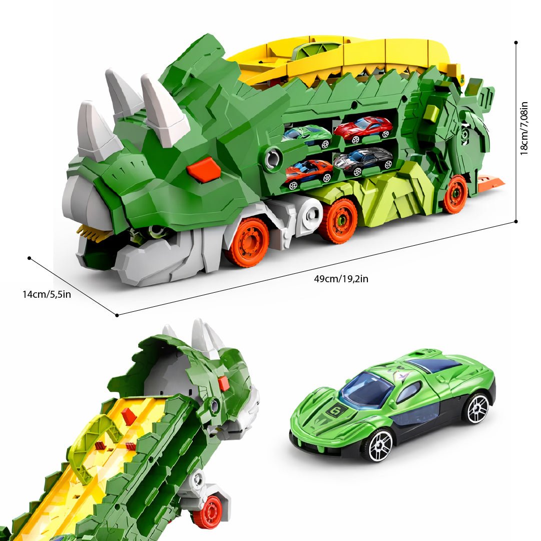Camión Dinosaurio Transportador Lanzador Autos Juguete Niños Verde - Lhua Store