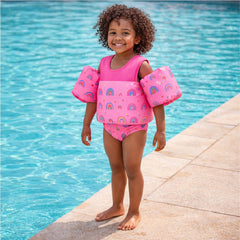 Chaleco Flotador Alitas Arcoiris 2 A 6 Años Niñas Piscina - Lhua Store