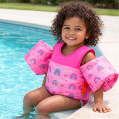 Chaleco Flotador Alitas Arcoiris 2 A 6 Años Niñas Piscina - Lhua Store
