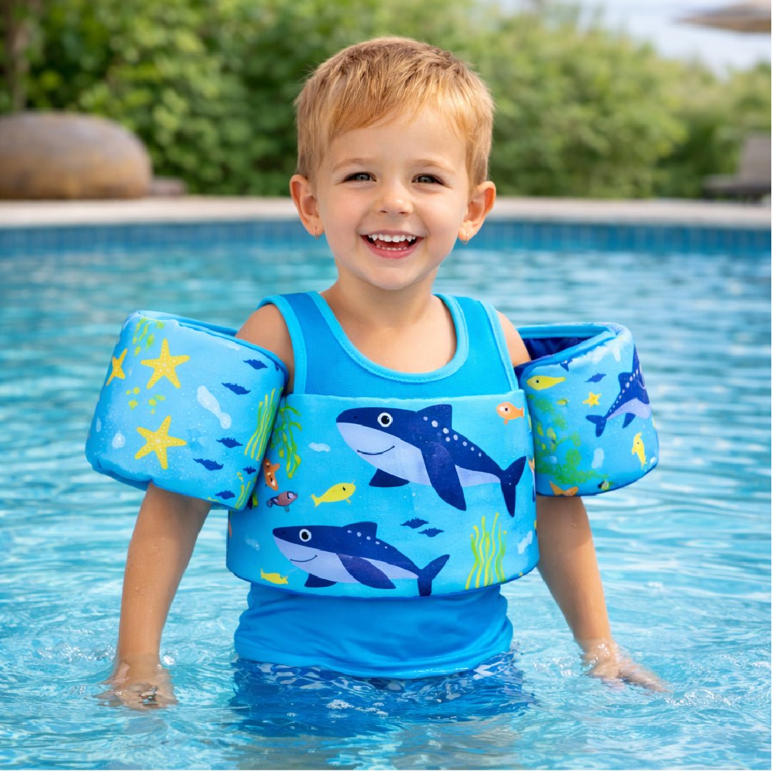 Chaleco Flotador Alitas Tiburon 2 A 6 Años Niños Piscina - Lhua Store