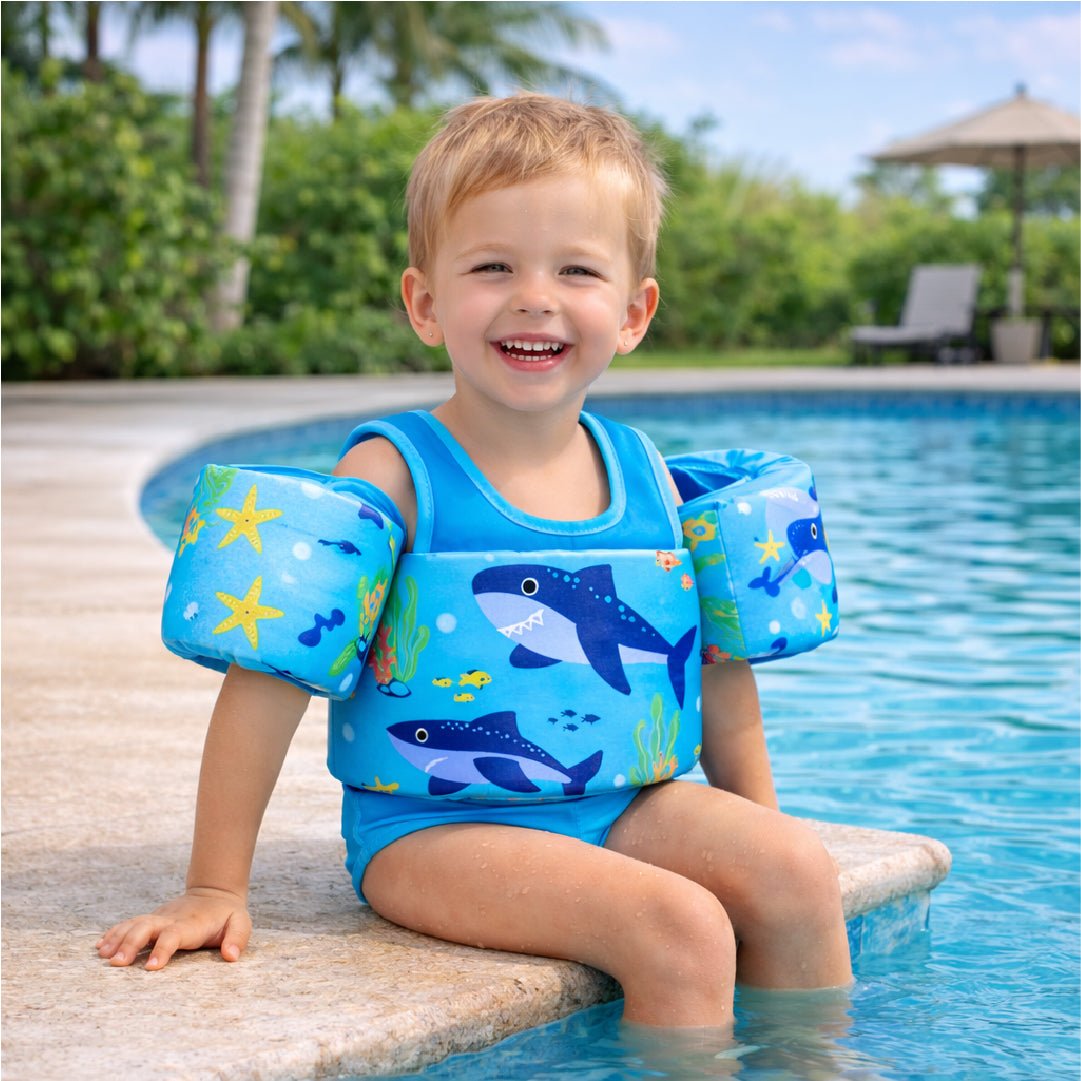 Chaleco Flotador Alitas Tiburon 2 A 6 Años Niños Piscina - Lhua Store
