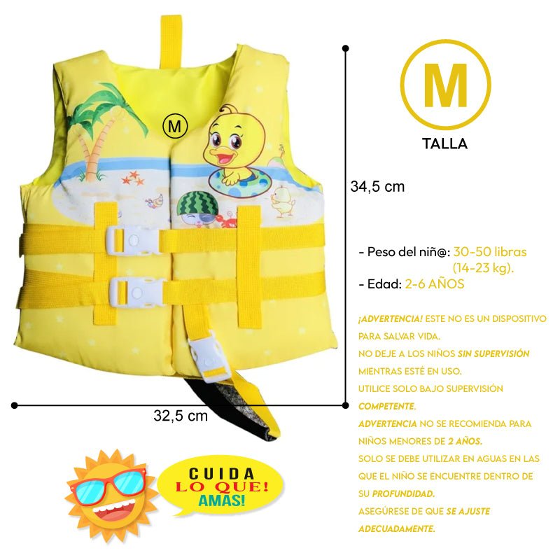 Chaleco Flotador Pato Amarillo Niños De 6 A 10 Años - Lhua Store