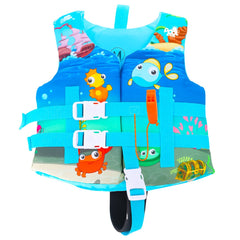 Chaleco Flotador Pez Celeste Niños De 6 A 10 Años - Lhua Store
