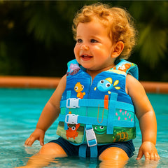 Chaleco Flotador Pez Celeste Niños De 6 A 10 Años - Lhua Store