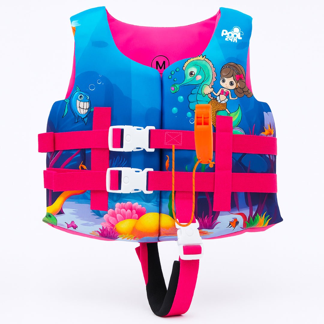Chaleco Flotador Salvavidas Niñas Con Silbato Caballito De Mar Natación - Lhua Store