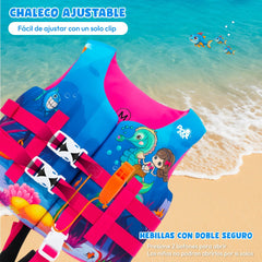 Chaleco Flotador Salvavidas Niñas Con Silbato Caballito De Mar Natación - Lhua Store