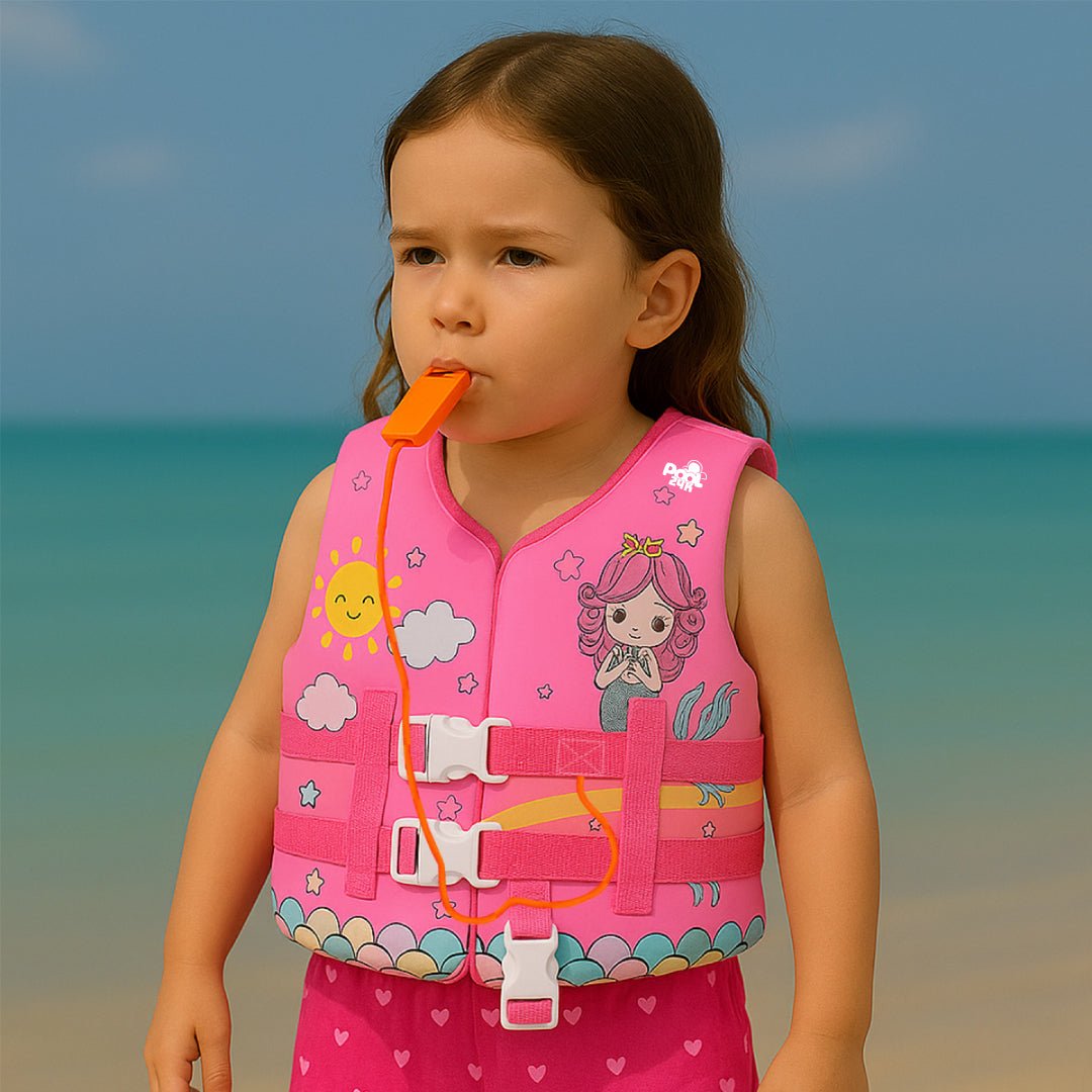 Chaleco Flotador Sirena Niñas Con Silbato De 6 A 10 Años - Lhua Store