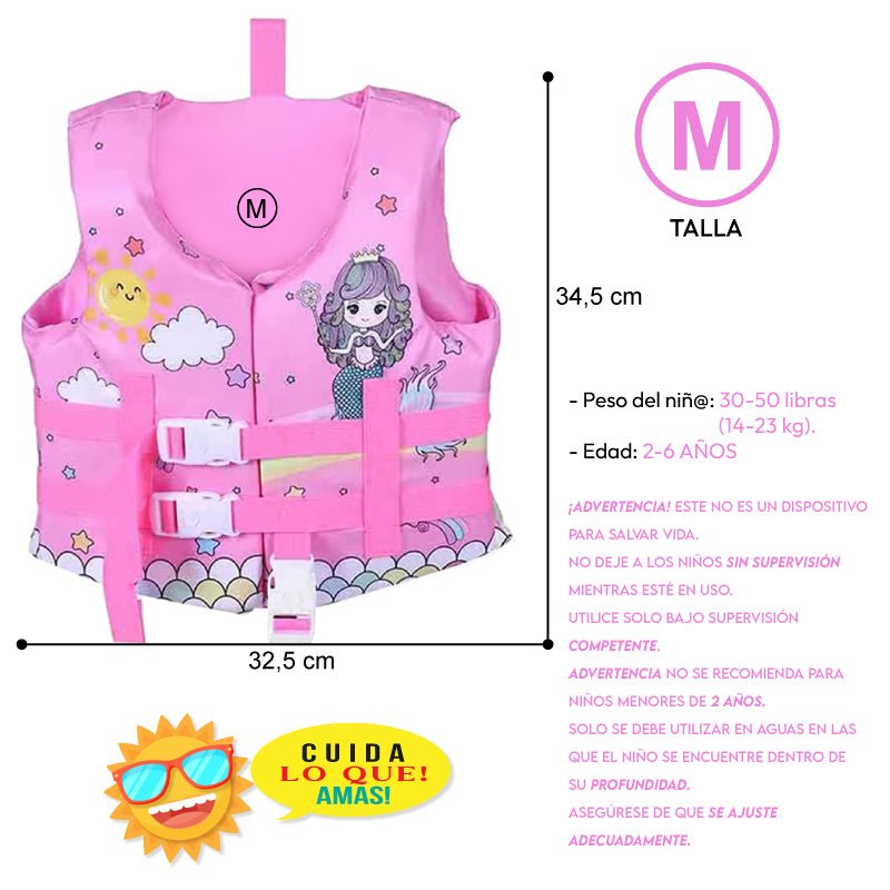 Chaleco Flotador Sirena Niñas De 6 A 10 Años - Lhua Store