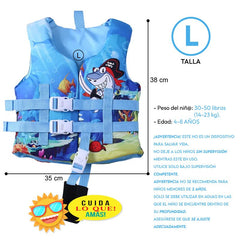 Chaleco Flotador Tiburon Pirata Niños De 6 A 10 Años - Lhua Store