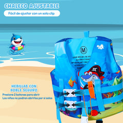 Chaleco Flotador Tiburon Pirata Niños De 6 A 10 Años - Lhua Store