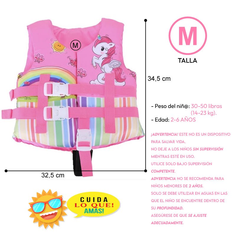 Chaleco Flotador Unicornio Niñas De 6 A 10 Años - Lhua Store