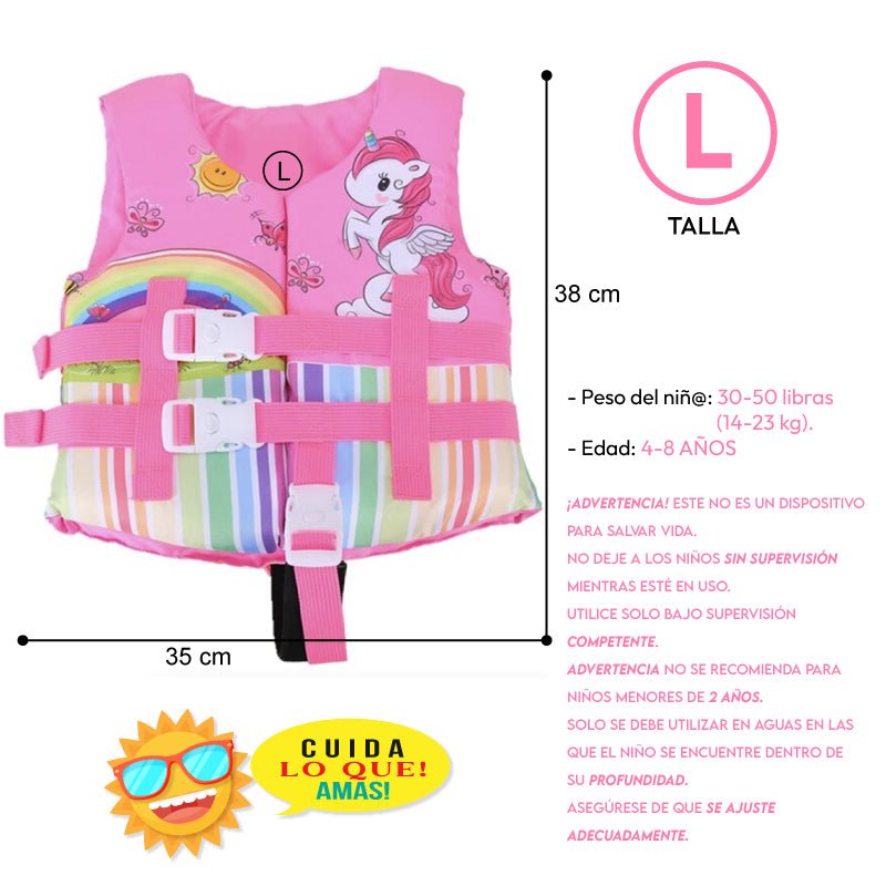 Chaleco Flotador Unicornio Niñas De 6 A 10 Años - Lhua Store