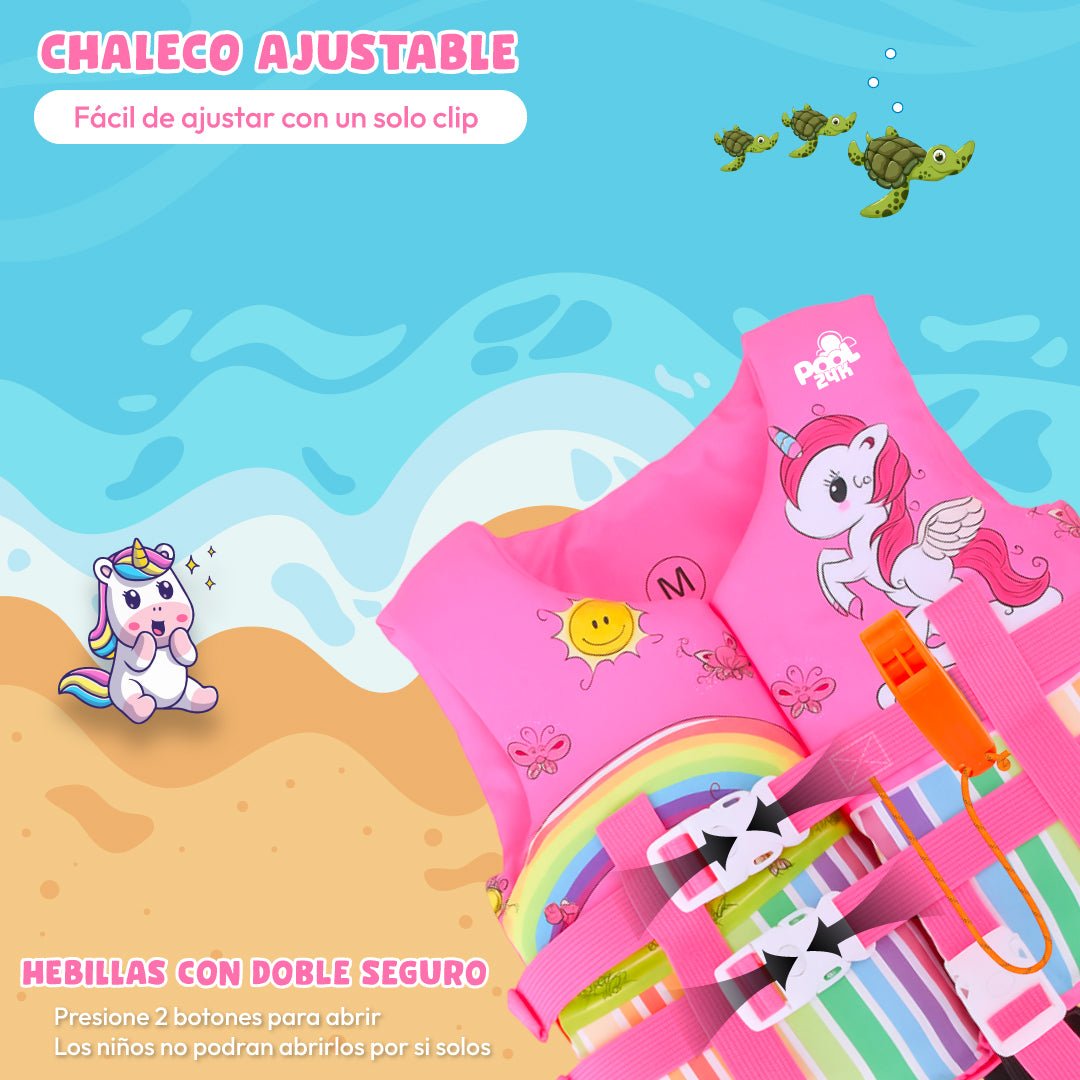 Chaleco Flotador Unicornio Niñas De 6 A 10 Años - Lhua Store
