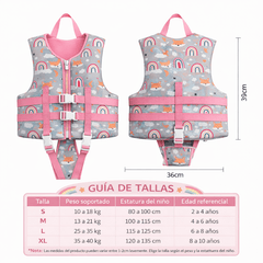 Chaleco Salvavidas Infantil Ajustable Rainbow Pool24k Piscina - Lhua Store