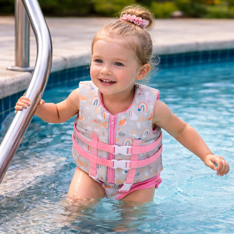 Chaleco Salvavidas Infantil Ajustable Rainbow Pool24k Piscina - Lhua Store