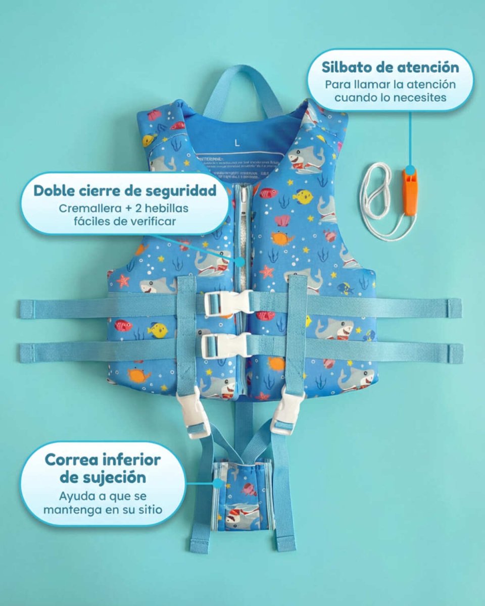 Chaleco Salvavidas Infantil Ajustable Tiburon Pool24k Piscina - Lhua Store