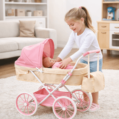Coche Para Muñecas Con Bolso XL Beige Niñas Bebe Juguete - Lhua Store
