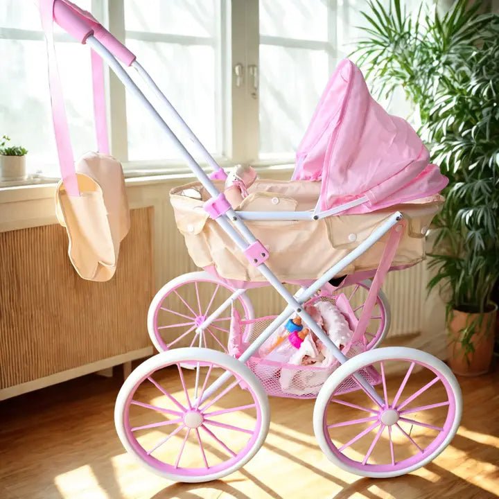 Coche Para Muñecas Con Bolso XL Beige Niñas Bebe Juguete - Lhua Store