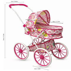 Coche Para Muñecas XL Rosado Niñas Bebe Juguete - Lhua Store