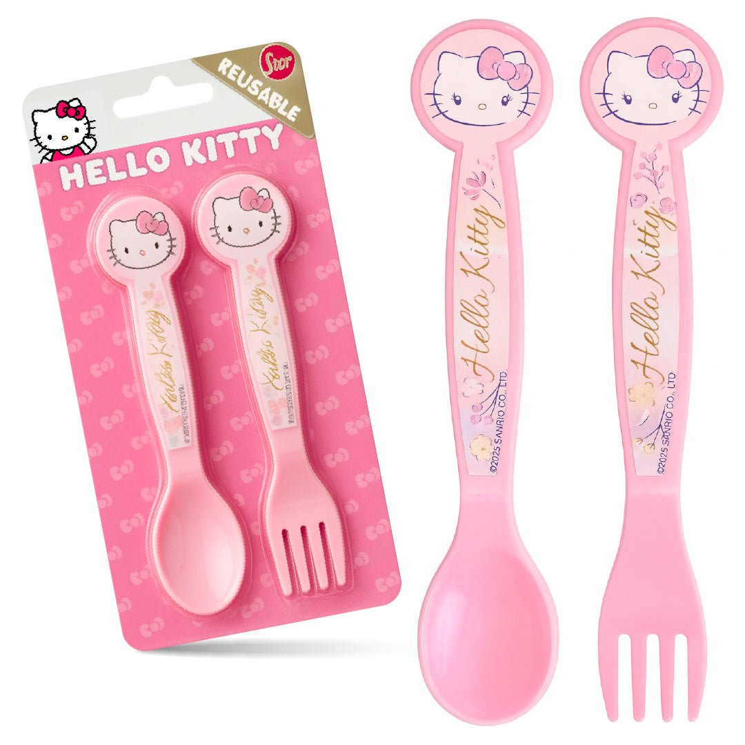Cubiertos Hello Kitty Set x2 Original Reutilizables Niñas - Lhua Store