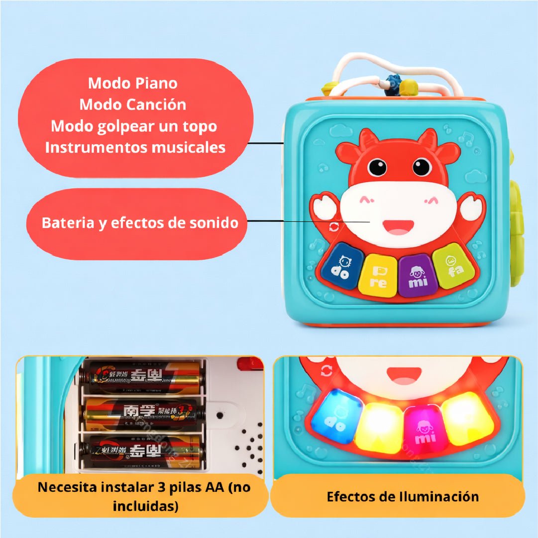 Cubo Didáctico 6 En 1 Juguete Montessori Educativo Bebe Azul - Lhua Store
