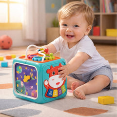 Cubo Didáctico 6 En 1 Juguete Montessori Educativo Bebe Azul - Lhua Store