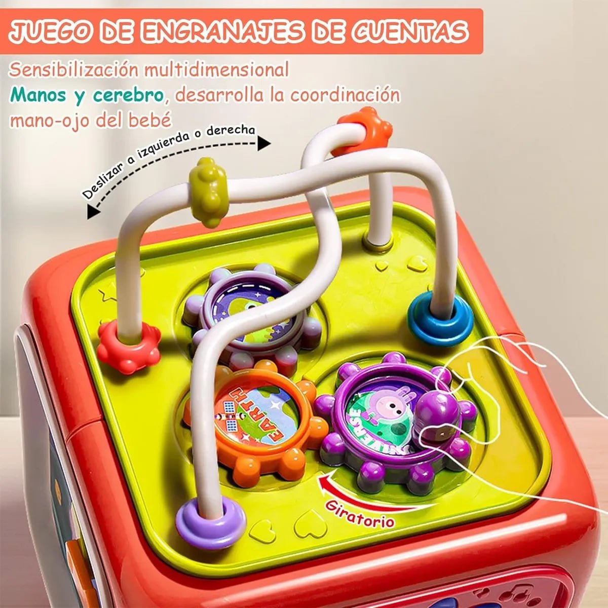 Cubo Didáctico 6 En 1 Juguete Montessori Educativo Bebe Rosado - Lhua Store