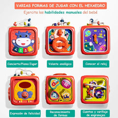 Cubo Didáctico 6 En 1 Juguete Montessori Educativo Bebe Rosado - Lhua Store