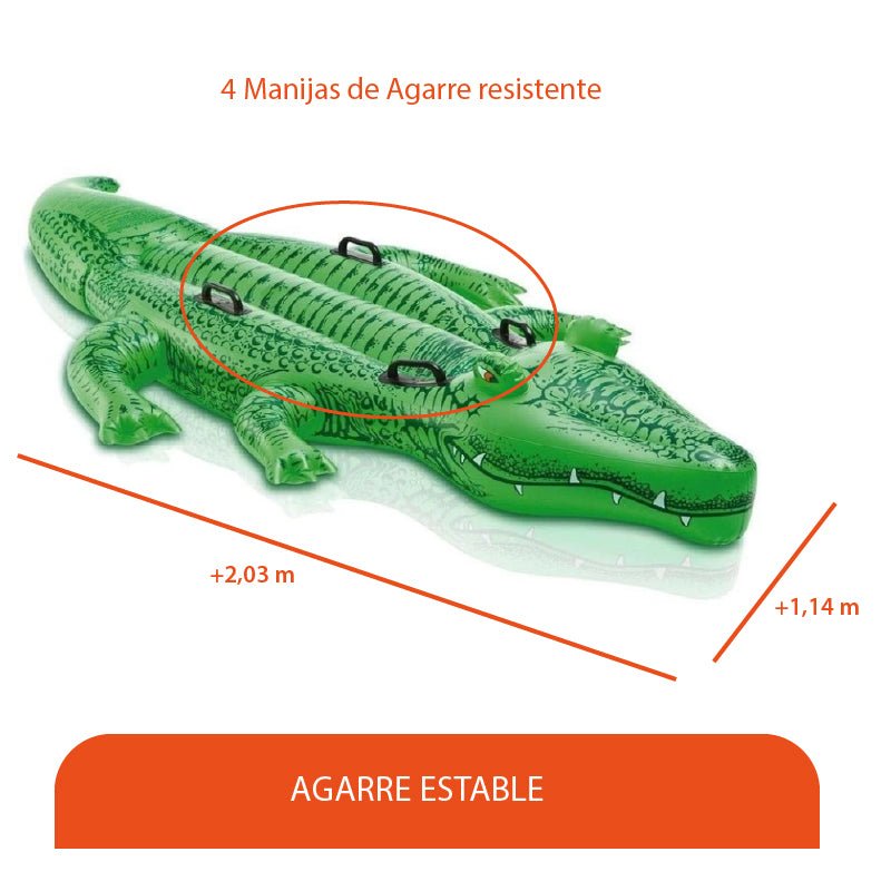 Flotador Inflable Cocodrilo 203x114cm Verano Intex 58562 - Lhua Store