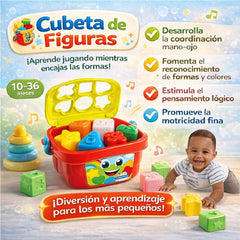 Juego Balde Bloques De Encaje Bebé Didáctico Baby Clementoni - Lhua Store