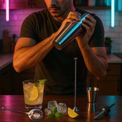 Juego Coctelera Set 5 Pcs Utensilios Coctel Bar Inoxidable - Lhua Store